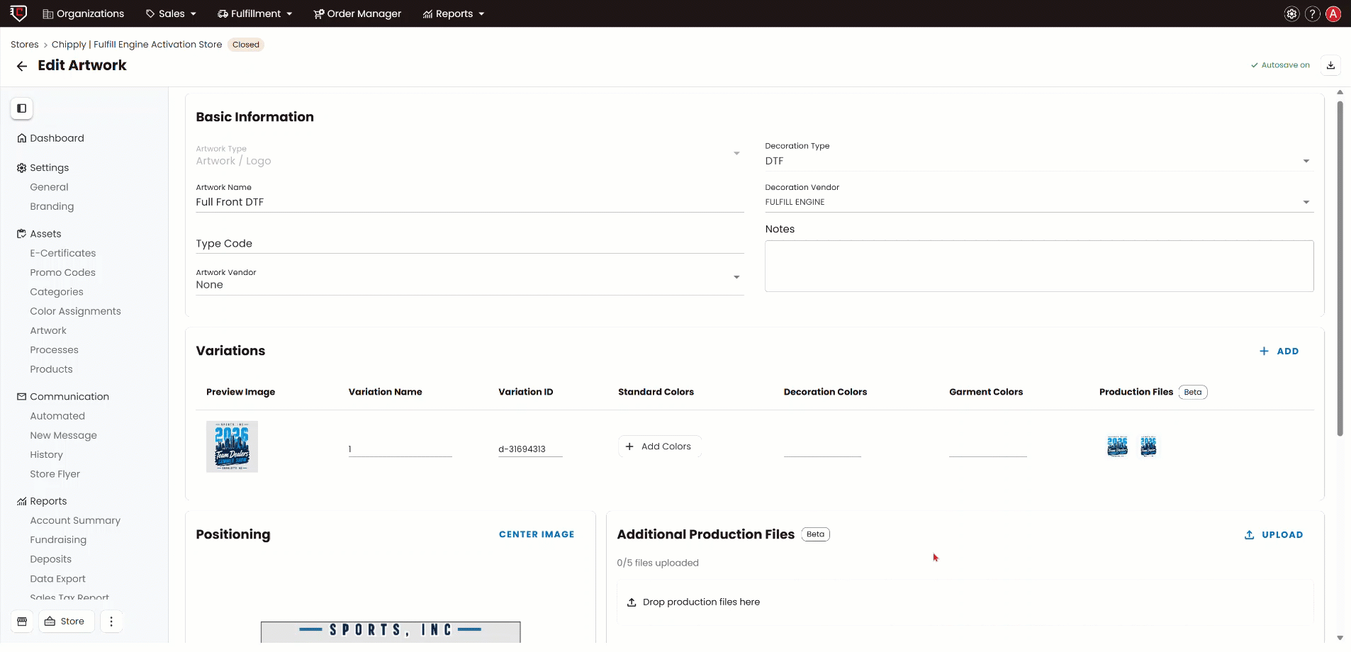 Mark a production file as primary