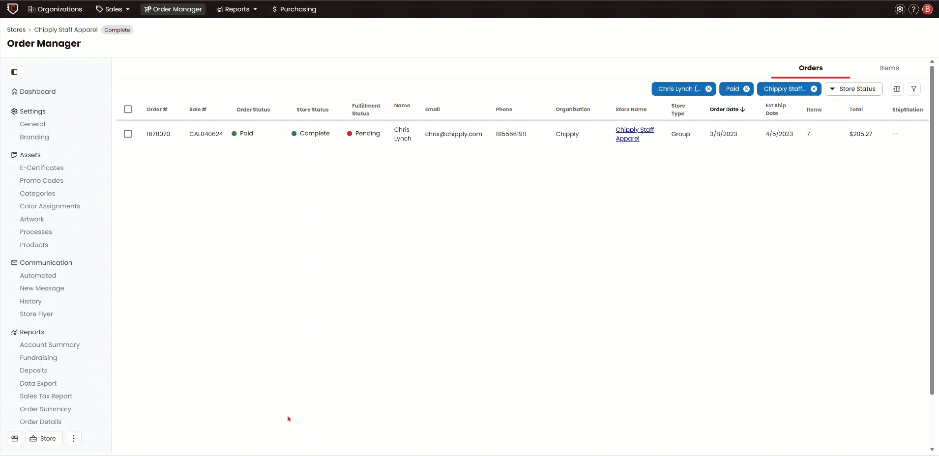 OMI Print Sale orders