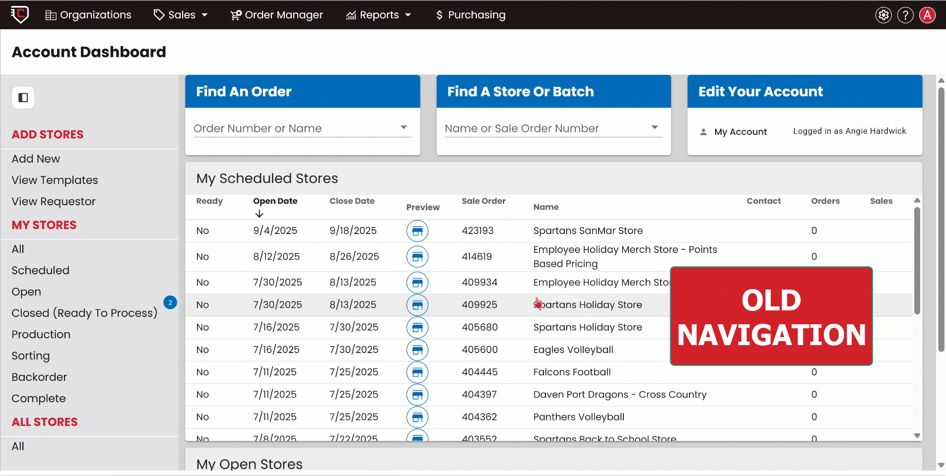 Updated Account Navigation