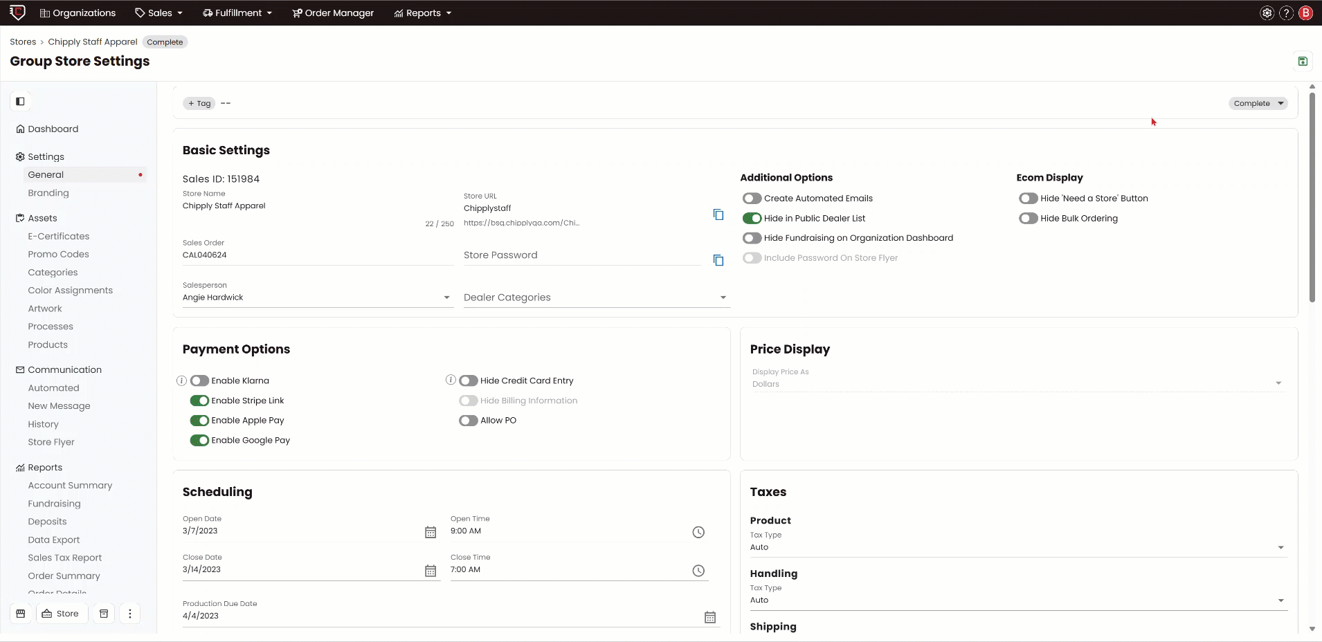 access production through a store or batch