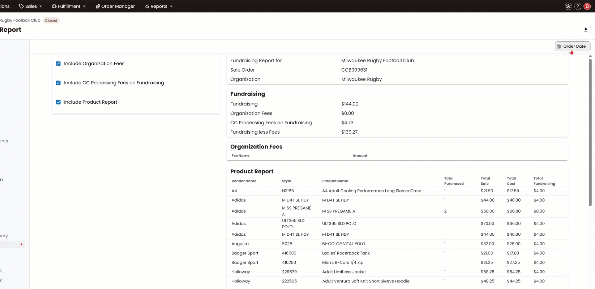 fundrasising by date